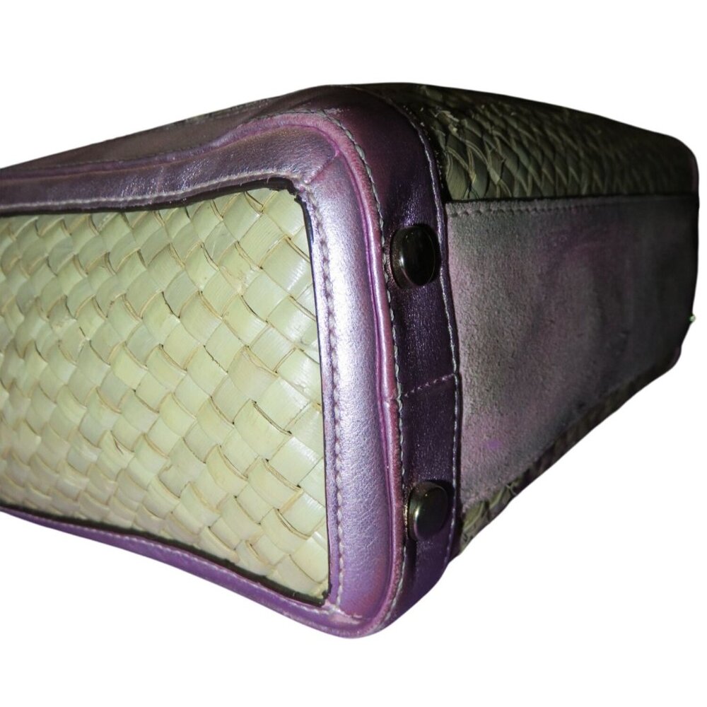 Coach 2004 Limited Edition Straw & Pink Suede Leather Top Handle Tote Satchel - Picture 11 of 11